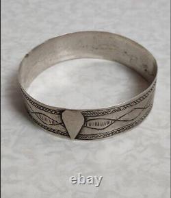 Ancien Bracelet Massif Berber Bibru Ethnic Argent