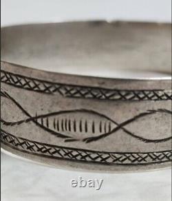 Ancien Bracelet Massif Berber Bibru Ethnic Argent