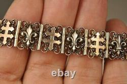 Ancien Bracelet Napoleon III Argent Massif Or Antic Solid Silver Bracelet 19th