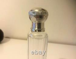 Ancien Flacon Eau De Meliss Argent Massif Minerve Puiforcat Cristal 19 Eme Sel