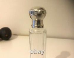 Ancien Flacon Eau De Meliss Argent Massif Minerve Puiforcat Cristal 19 Eme Sel