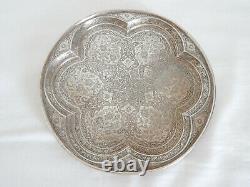 Ancien Liqueur Service Perse Iran By Argent To Decor Floral Birds Poisoned