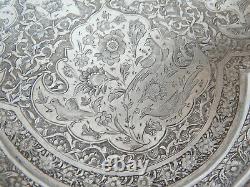 Ancien Liqueur Service Perse Iran By Argent To Decor Floral Birds Poisoned