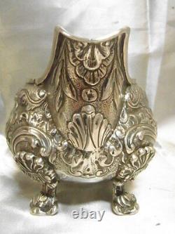 Ancien Pot A Lait Pichet Verseuse Argent Massif Rocaille Louis XV Silver 345 Gr