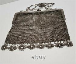 Ancien Sac Main Port Currency Mailly Argent Massif 104 G # G7