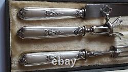 Ancien Service To Discover Meat 3 Pieces Sleeve Solid Silver