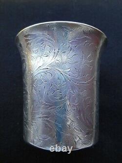 Ancien Timbale 120 G Gobelet Argent Massif 19 Th Old Solid Silver Art Popular