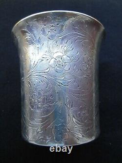 Ancien Timbale 120 G Gobelet Argent Massif 19 Th Old Solid Silver Art Popular