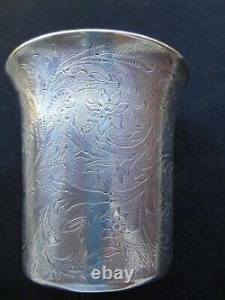 Ancien Timbale 120 G Gobelet Argent Massif 19 Th Old Solid Silver Art Popular