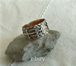 Ancienne Bague Chevalier To The Weapons Of Jeanne D'ark Argent Massif Vermeil Ring