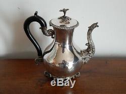 Ancienne Coffee Jug In Solid Silver Decor Rocaille Punch Minerve