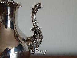 Ancienne Coffee Jug In Solid Silver Decor Rocaille Punch Minerve