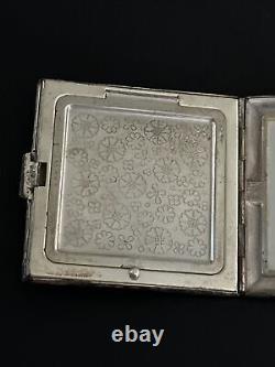 Ancienne Package Pilule Poudrier Miroir Argent Massif Art Deco New