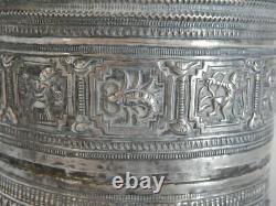 Ancienne Superbe China Tea Box North West Xinjiang In Argent Massif Xixe