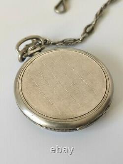 Ancienne Watch A Gosset Omega Silver Massif Chain Art Deco Old Pocket Watch