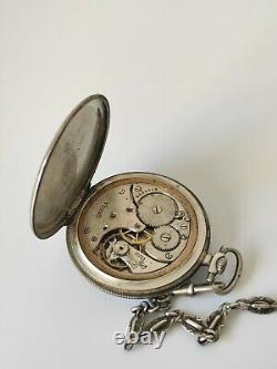 Ancienne Watch A Gosset Omega Silver Massif Chain Art Deco Old Pocket Watch