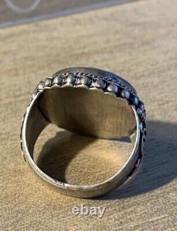 Ancient Afghan 19th Century Ring, Silver Massive Cornaline Incision, Men's Head