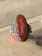 Ancient Afghan Ring, 19th-20th Century, Solid Silver, Agate, Man's Intaglio