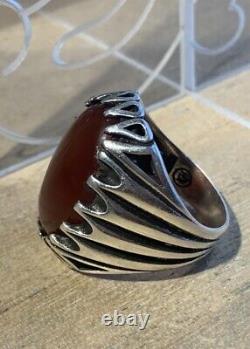 Ancient Afghan Ring In Solid Silver Beginning XX Century + Beautiful Agate