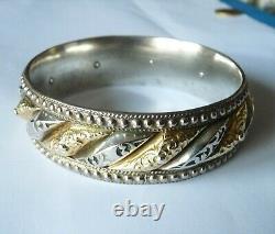 Ancient Ancient Solid Silver And Gold Jewel Old Silver Bracelet And Massive Gold
