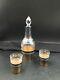 Ancient And Pair Carafe Digestive Glasses Crystal And Silver Massive Xix