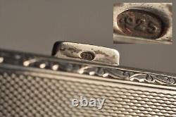 Ancient Art Deco Solid Silver Enamel Cigarette Case