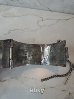 Ancient Berber Bracelet Morocco Solid Silver and Enamel Berber Ethnic Solid Silver