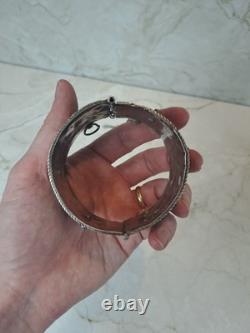 Ancient Berber Bracelet Morocco Solid Silver and Enamel Berber Ethnic Solid Silver