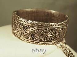 Ancient Berber Bracelet Solid Silver Antique Silver Ethnic Bracelet 89g