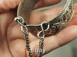 Ancient Berber Bracelet Solid Silver Antique Silver Ethnic Bracelet 89g