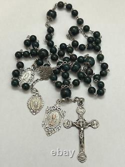 Ancient Bloodstone Jasper Silver Rosary