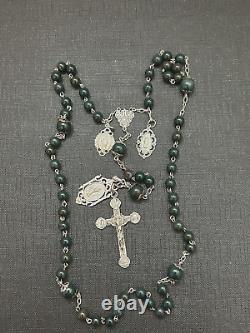 Ancient Bloodstone Jasper Silver Rosary