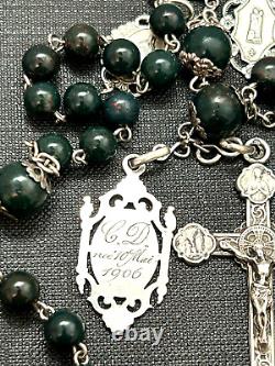 Ancient Bloodstone Jasper Silver Rosary