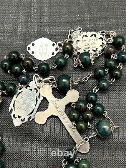 Ancient Bloodstone Jasper Silver Rosary