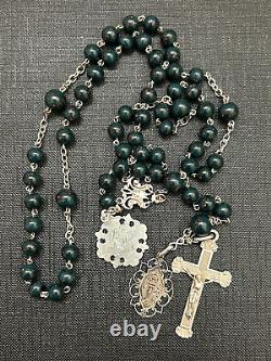 Ancient Bloodstone Rosary Silver Solid