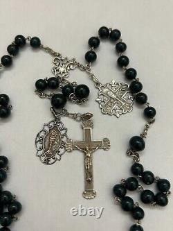 Ancient Bloodstone Rosary Silver Solid