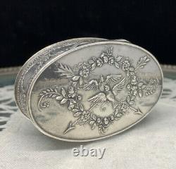 Ancient Box Silver Art Nouveau Henin And Cie Colombes XIX Pill Box