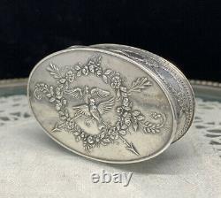 Ancient Box Silver Art Nouveau Henin And Cie Colombes XIX Pill Box