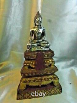 Ancient Buddha Goddess Silver Massive Statue Asian Buddha Silver China