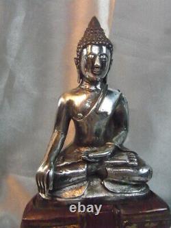 Ancient Buddha Goddess Silver Massive Statue Asian Buddha Silver China