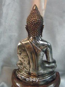 Ancient Buddha Goddess Silver Massive Statue Asian Buddha Silver China