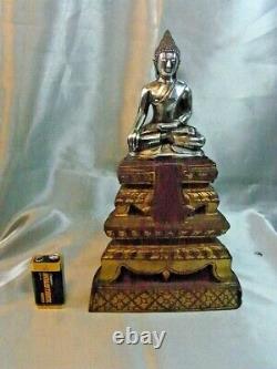 Ancient Buddha Goddess Silver Massive Statue Asian Buddha Silver China