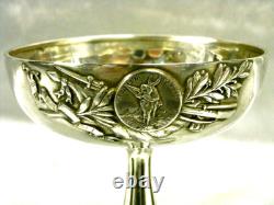 Ancient Chalice Cup Trophy Silver Shooting Wild Boar Eugène Lefebvre 1889