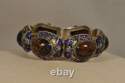 Ancient Chinese Enameled Silver Bracelet