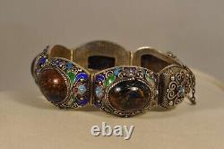 Ancient Chinese Enameled Silver Bracelet