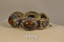 Ancient Chinese Enameled Silver Bracelet