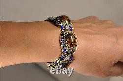 Ancient Chinese Enameled Silver Bracelet