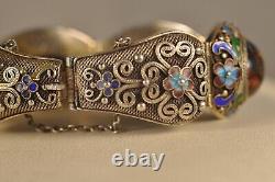 Ancient Chinese Enameled Silver Bracelet