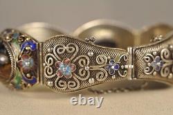 Ancient Chinese Enameled Silver Bracelet