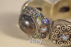 Ancient Chinese Enameled Silver Bracelet